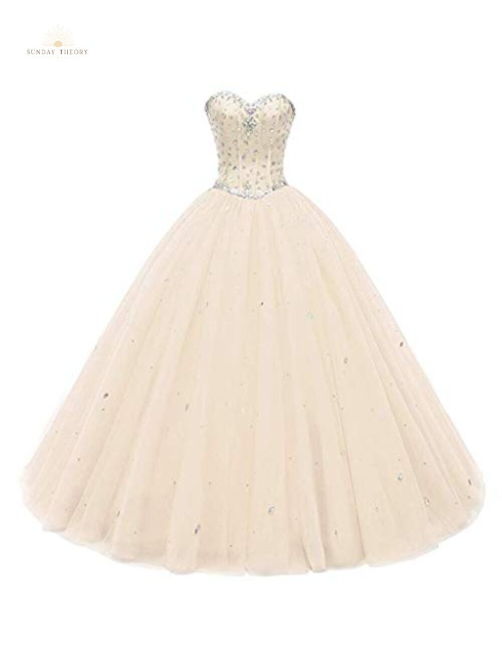 Sweetheart Ball Gown Tulle Satin Quinceanera Prom Dress Lace Up Back